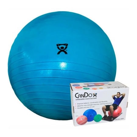 Fabrication Enterprises CanDo Deluxe ABS Inflatable Exercise Ball, Extra Thick, Blue, 85 cm (34") 30-1855